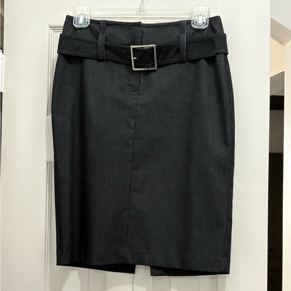 The Limited Size 0 Black Belted Pencil Skirt